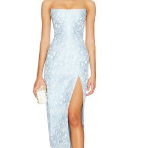 Amanda Uprichard Ivy Blue Strapless Dress